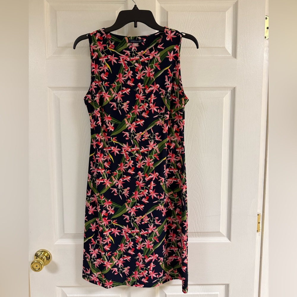 Tommy Hilfiger Floral Dress - Pink and Green on Black